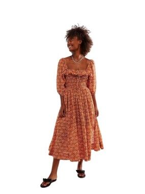 Free People Oasis Printed Midi Dress Size Small